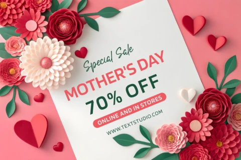 Floral Mother's Day Sale Design Template - 70% Off Promotion