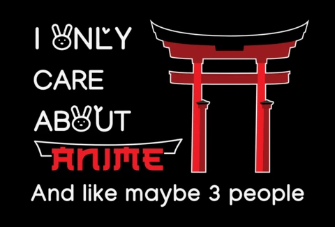 I Only Care About Anime T-shirt Design Template