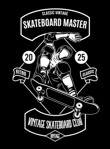 Skateboard Master T-Shirt Design Template
