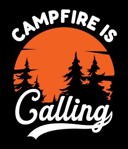Campfire Is Calling Camping T-shirt Design Template