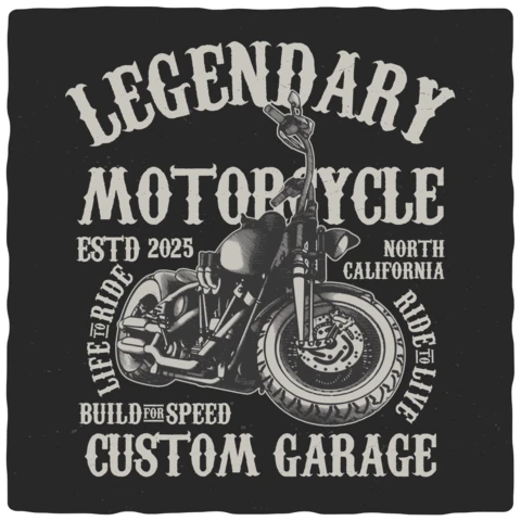 Legendary Motorcycle T-shirt Design Template