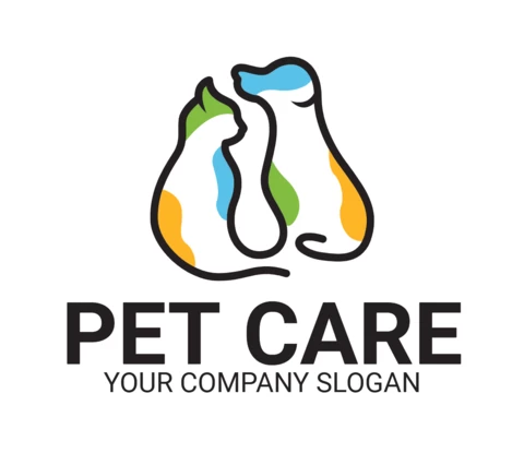 Modelo de design de logotipo de cuidados com animais de estimação