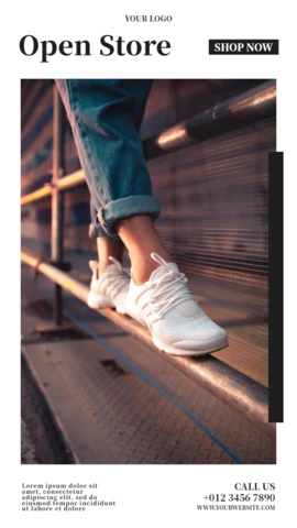 Open Store Sneakers Instagram Story Post Design Template