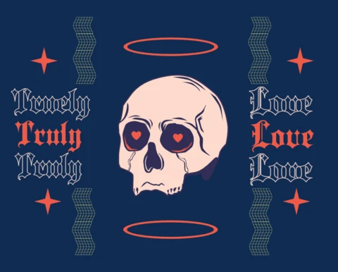 Skull Love Design Template for Edgy Apparel and Merchandise