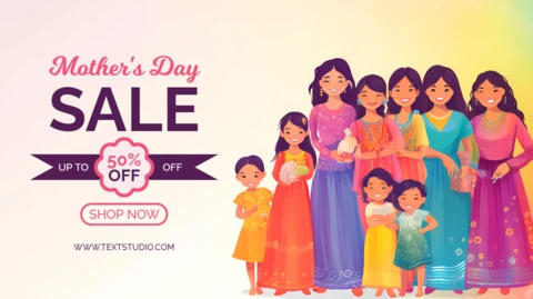 Colorful Mother's Day Sale Design Template for Celebrating Moms