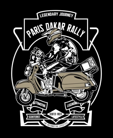 Legendary journey paris dakar rally t-shirt design template