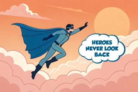 Superhero Adventure Design Template for Posters with Retro Style and Inspirational Message