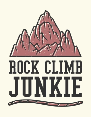 Rock Climbing Junkie Vintage T-shirt Design Template