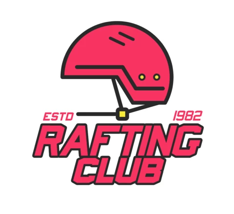 Diseño de plantilla de logotipo de club de rafting