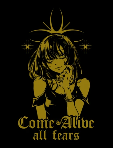 ダークな美学のイラストテンプレート、神秘的なキャラクターデザイン付き