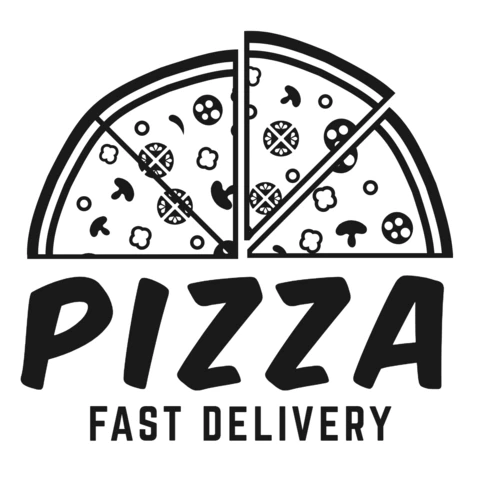 Modello di logo per pizza a consegna rapida