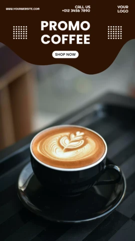 Coffee Time Promotional Instagram Story Post Design Template