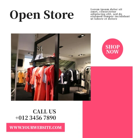 Open store fashion sale instagram post design template