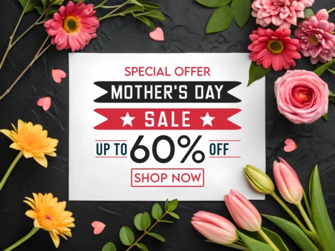 Mother's Day Sale Template - Floral Design with Special Offer Graphics