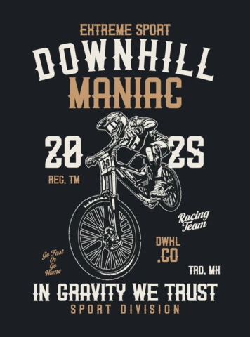 Extreme Downhill Motorcycle T-shirt Design Template