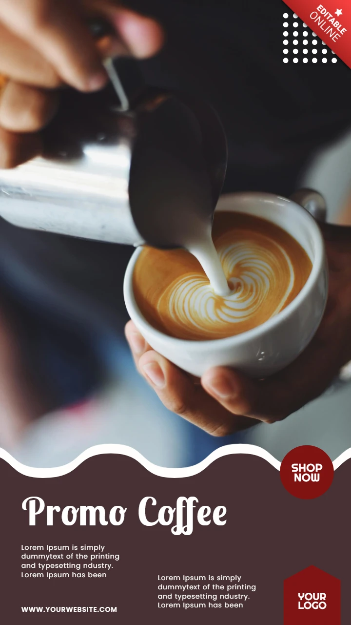 Coffee Shop Promotional Instagram Story Post Design Template
