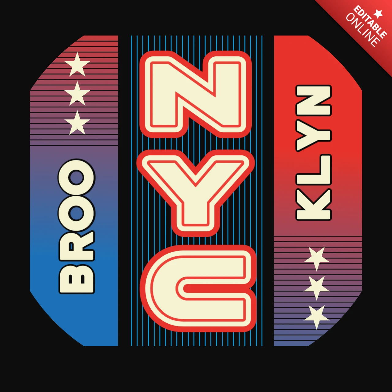 Modello di design per maglietta Nyc brooklyn typography
