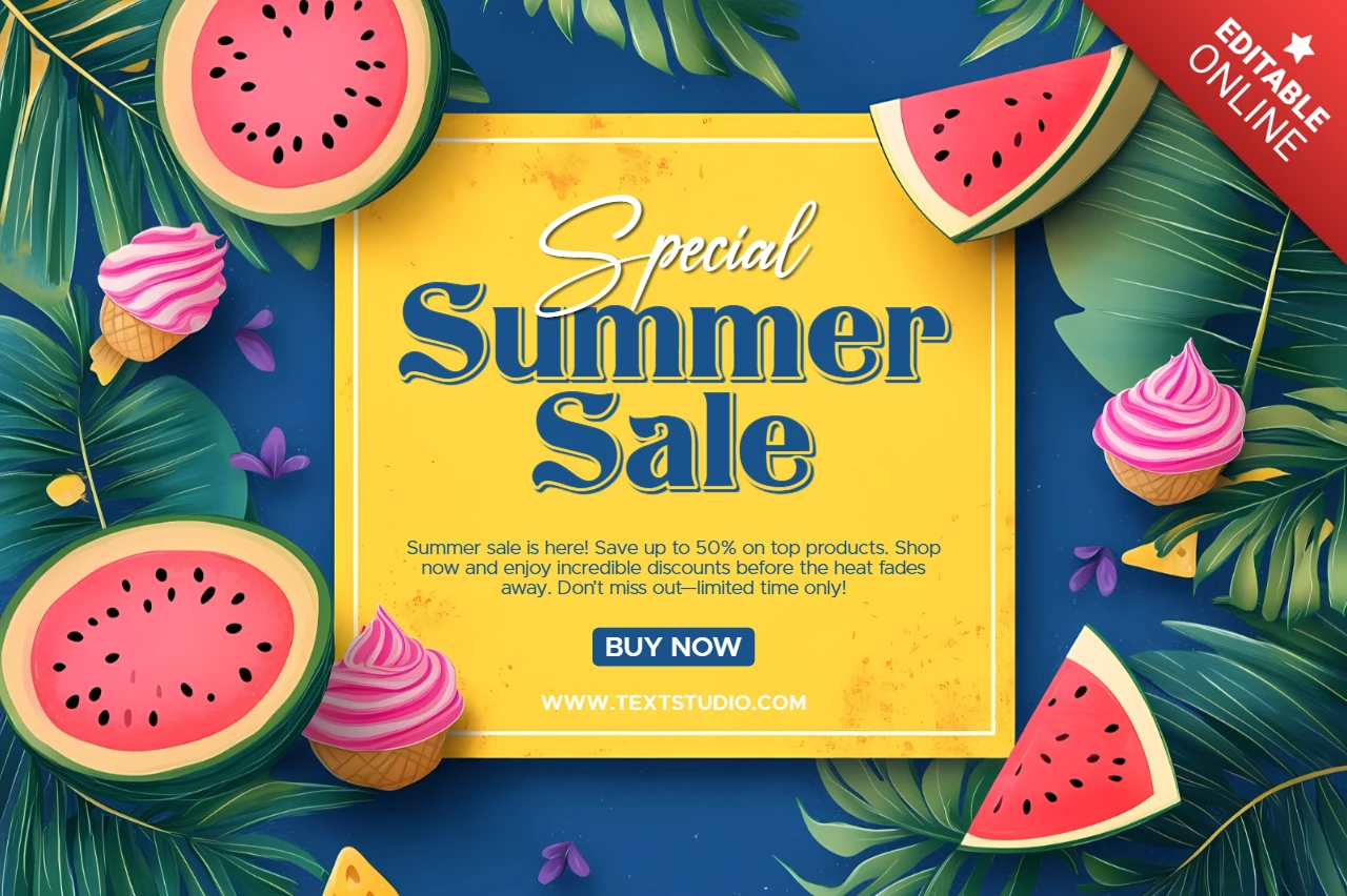 Vibrant Tropical Summer Sale Design Template for Promotions