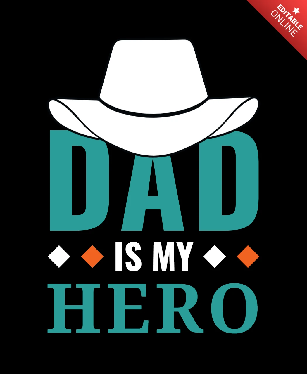 Papá es mi héroe plantilla de diseño de camiseta