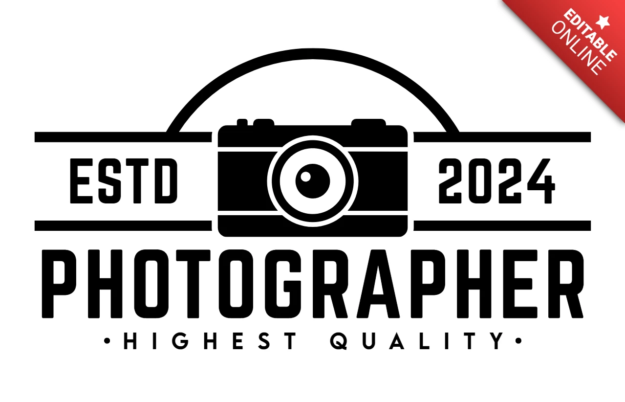 Modelo de design de logotipo de fotógrafo da melhor qualidade em preto