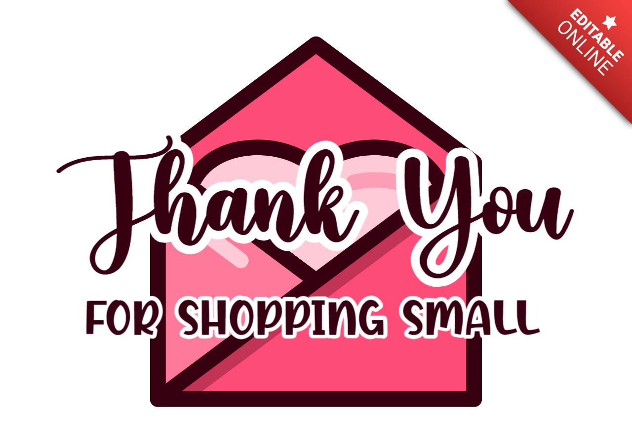 Modello di badge di ringraziamento per gli acquisti di una piccola azienda