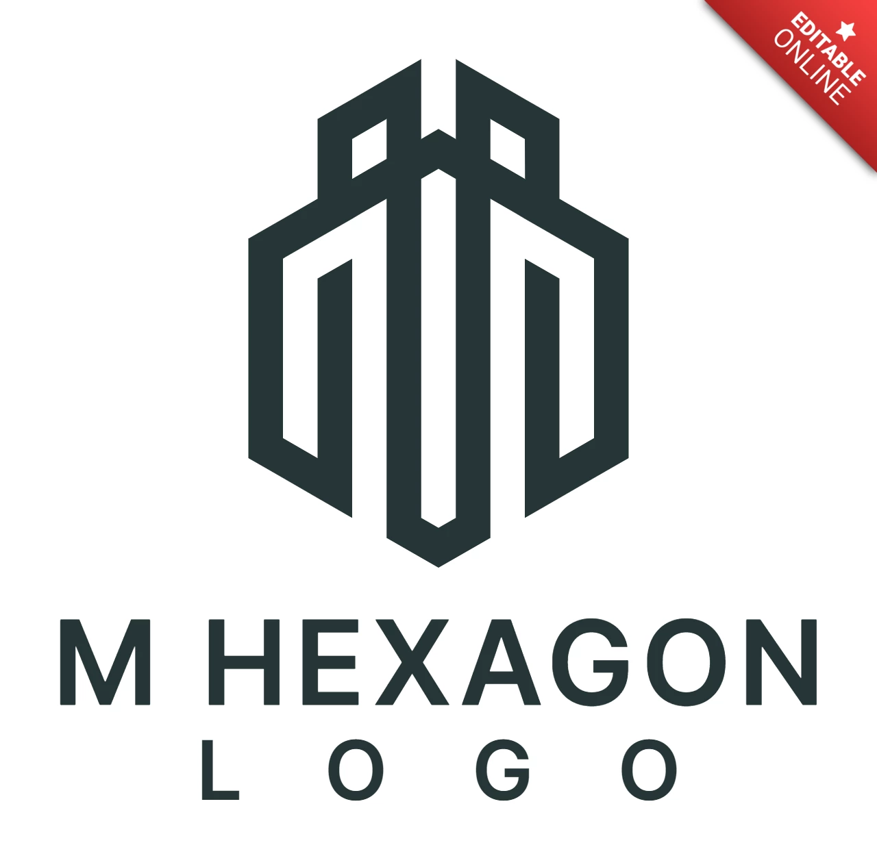 M initial sous forme de modèle de conception de logo hexagonal