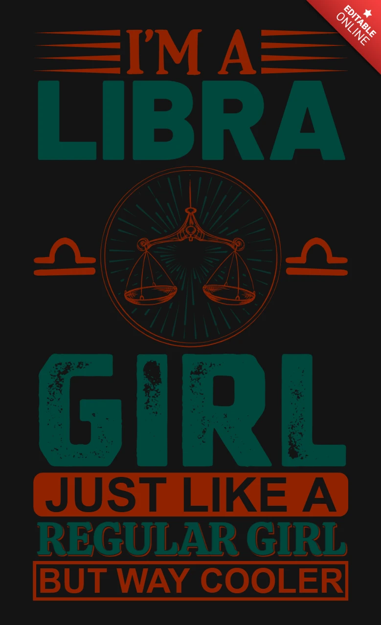 Ich bin ein libra mädchen sternzeichen t-shirt design vorlage