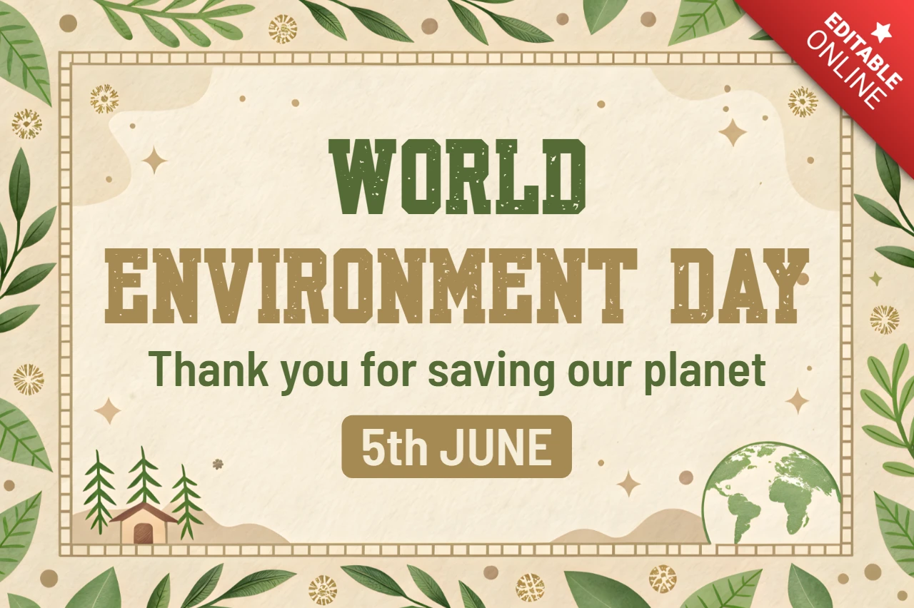 World Environment Day Design Template with Nature-Inspired Elements