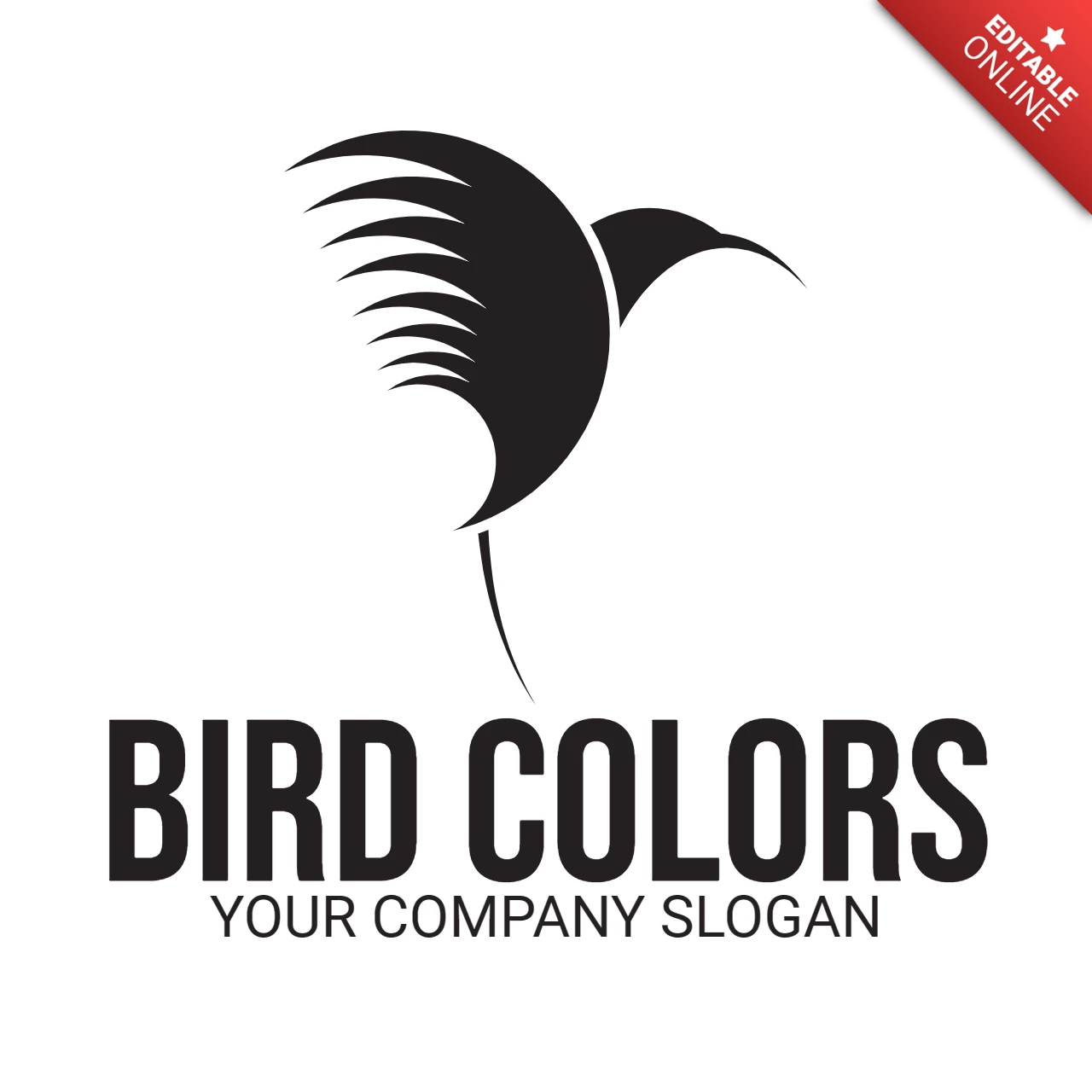 Flying Bird Colors Logo Design Template