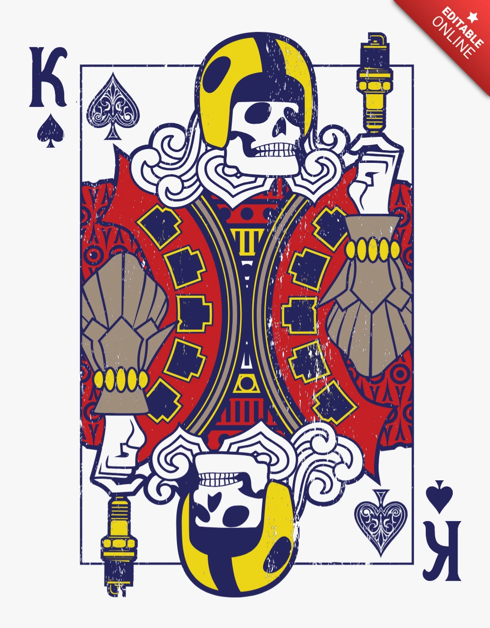 Biker Card Vintage T-shirt Design Template