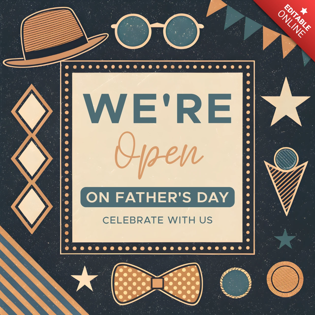 Vintage Father's Day Celebration Template | Editable Design for Open Promotions