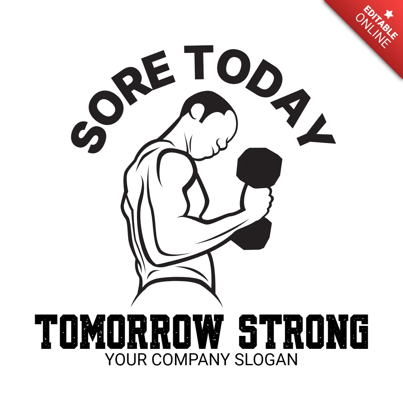 Modello di design del logo della palestra Strongman