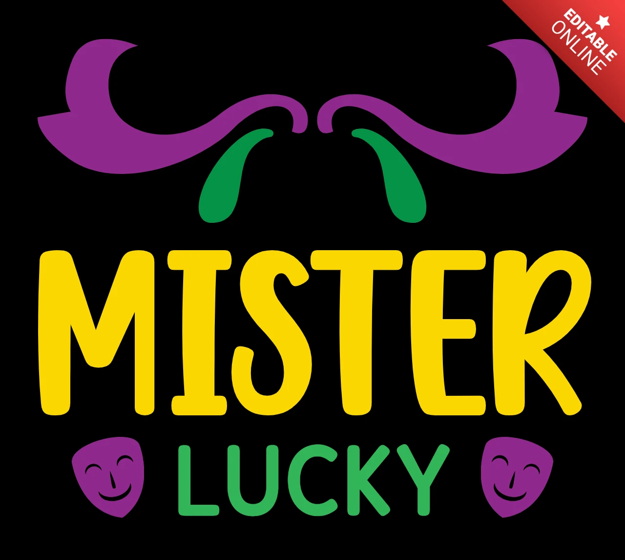 Modèle ludique de mardi gras pour "mister lucky" (Monsieur chanceux)