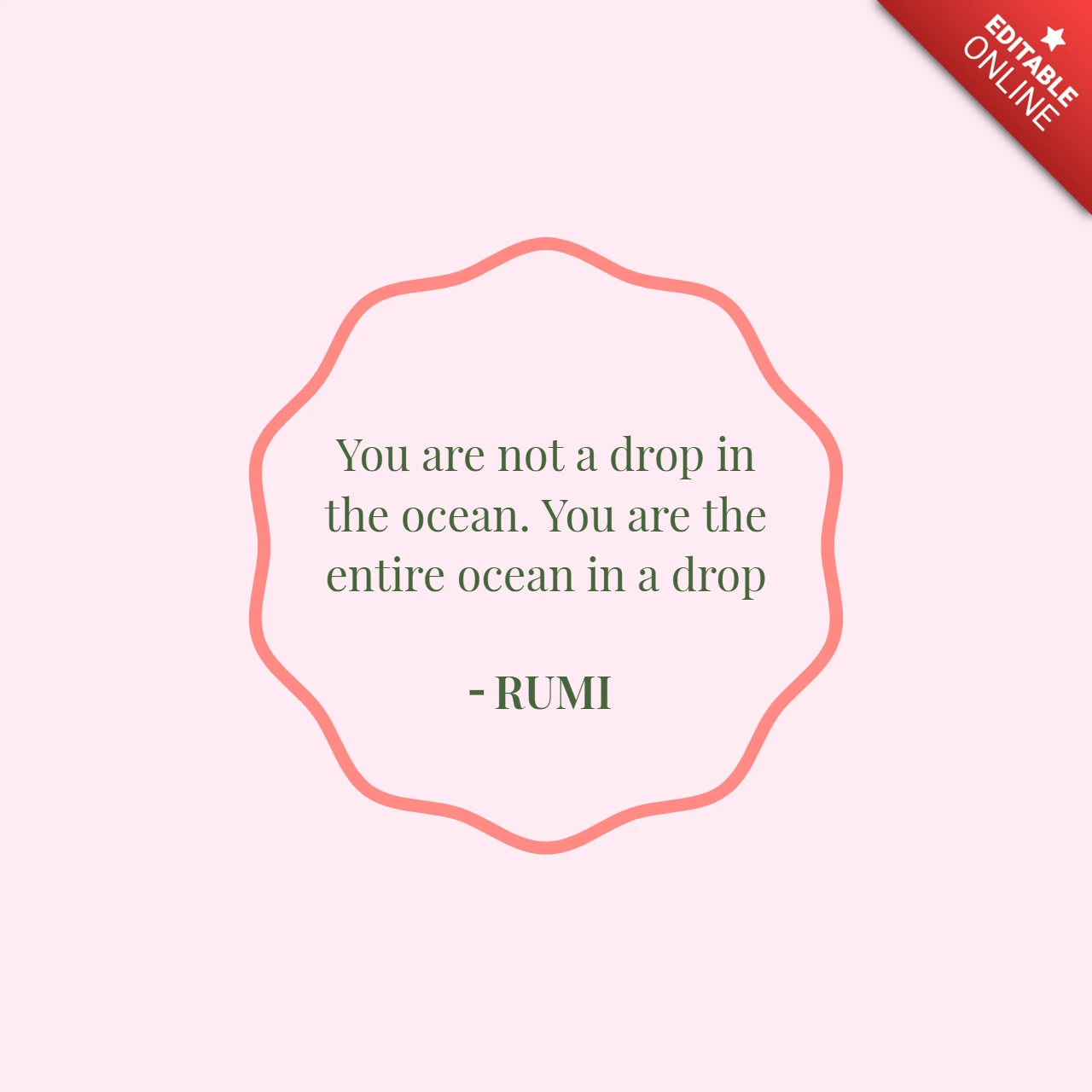Minimalist Circle Self Worth Quote Instagram Post Design Template