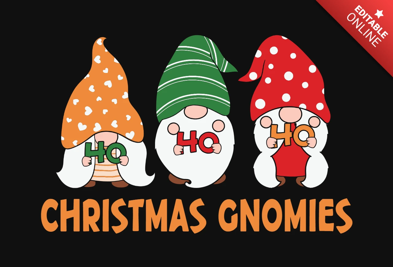 Modelo de design de camiseta dos gnomies de Natal Ho ho ho