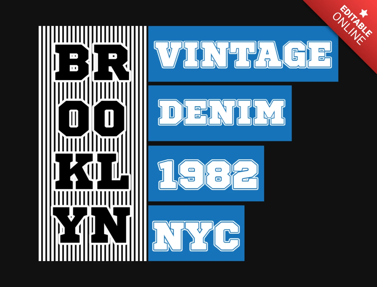 Modelo de design de camiseta com tipografia de jeans vintage