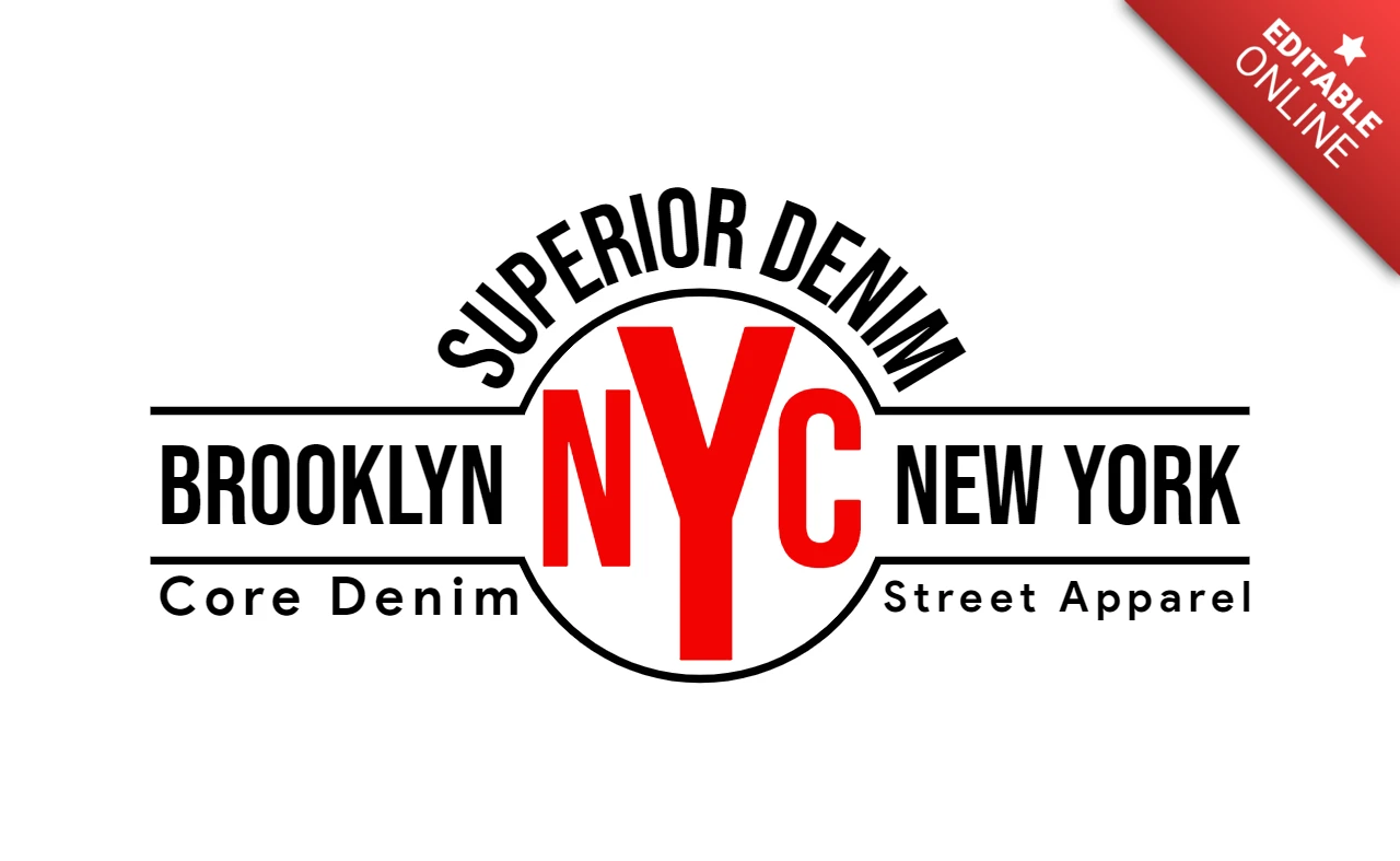 Modèle de t-shirt typographique Nyc superior denim