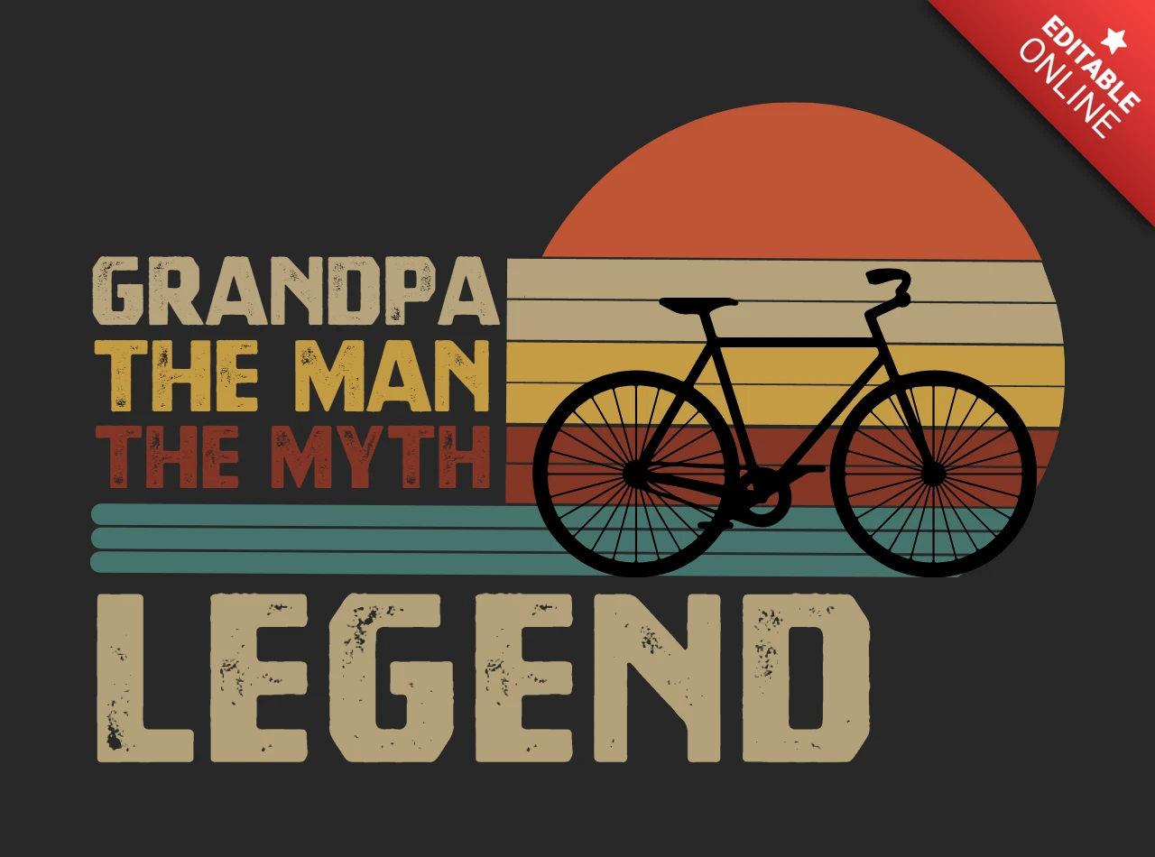 Opa fiets t-shirt ontwerpsjabloon