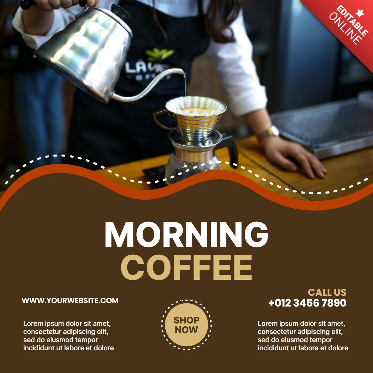 Modelo de design de post de mídia social de café da manhã
