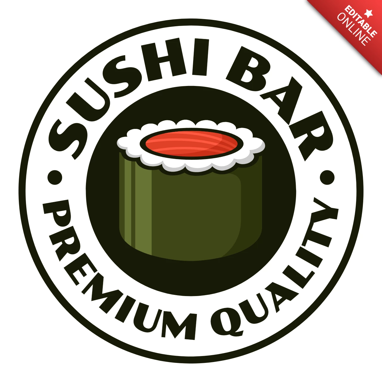Plantilla de diseño del logotipo de un bar de sushi