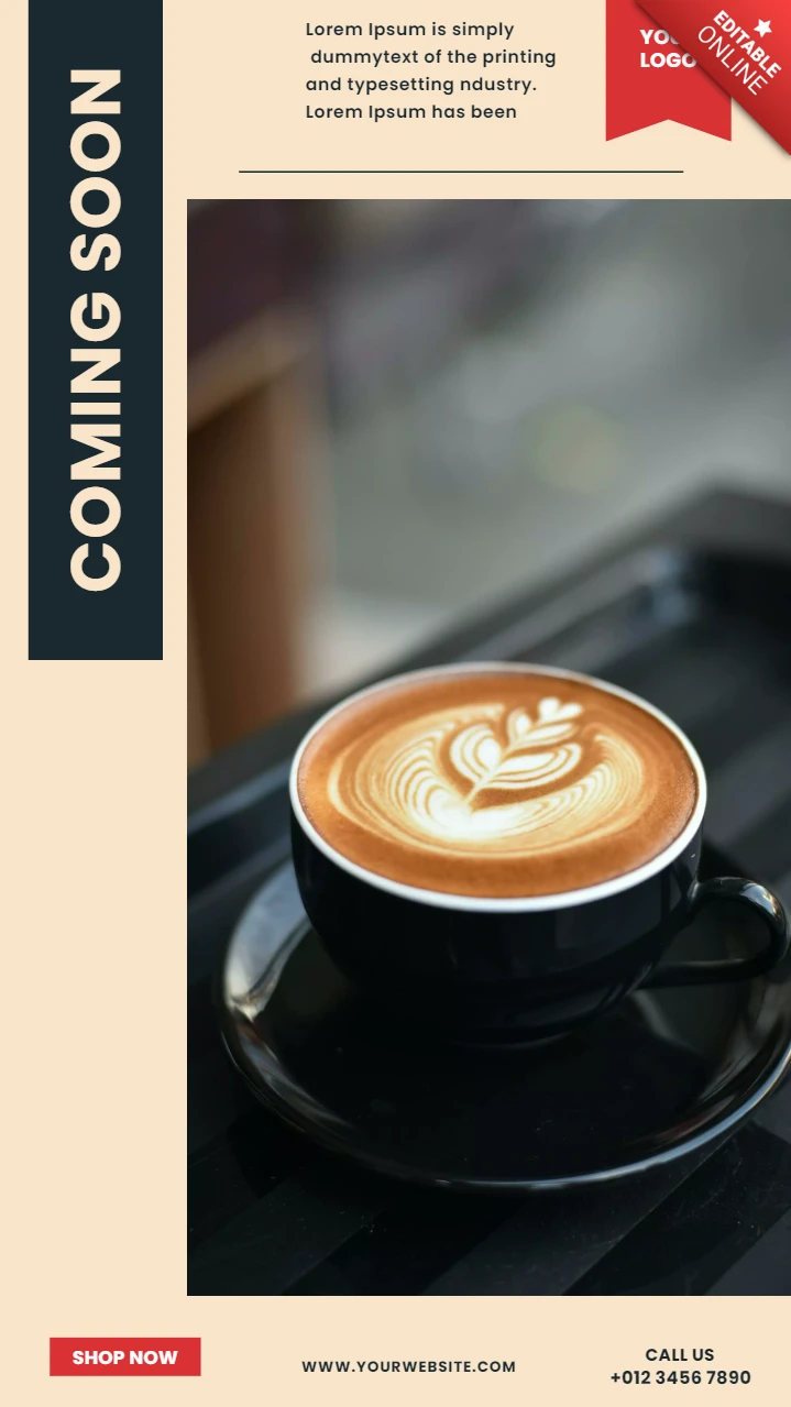 Coming soon coffee shop instagram story post design template