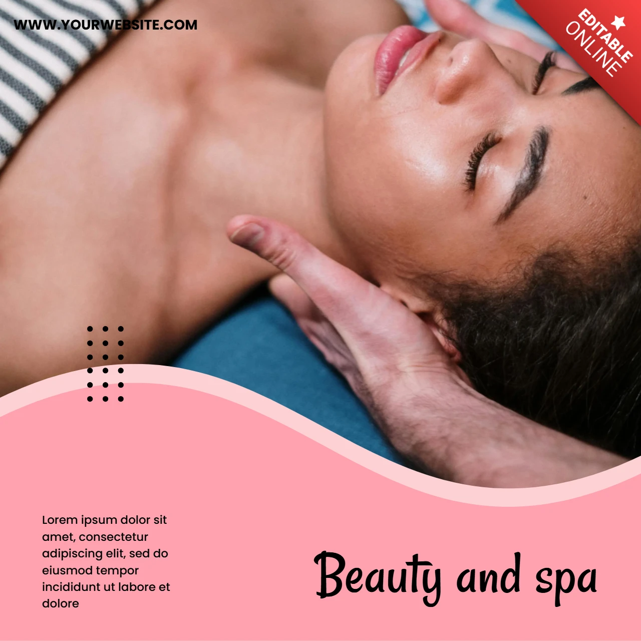 Modelo de design de postagem promocional de mídia social para centro de spa de bem-estar