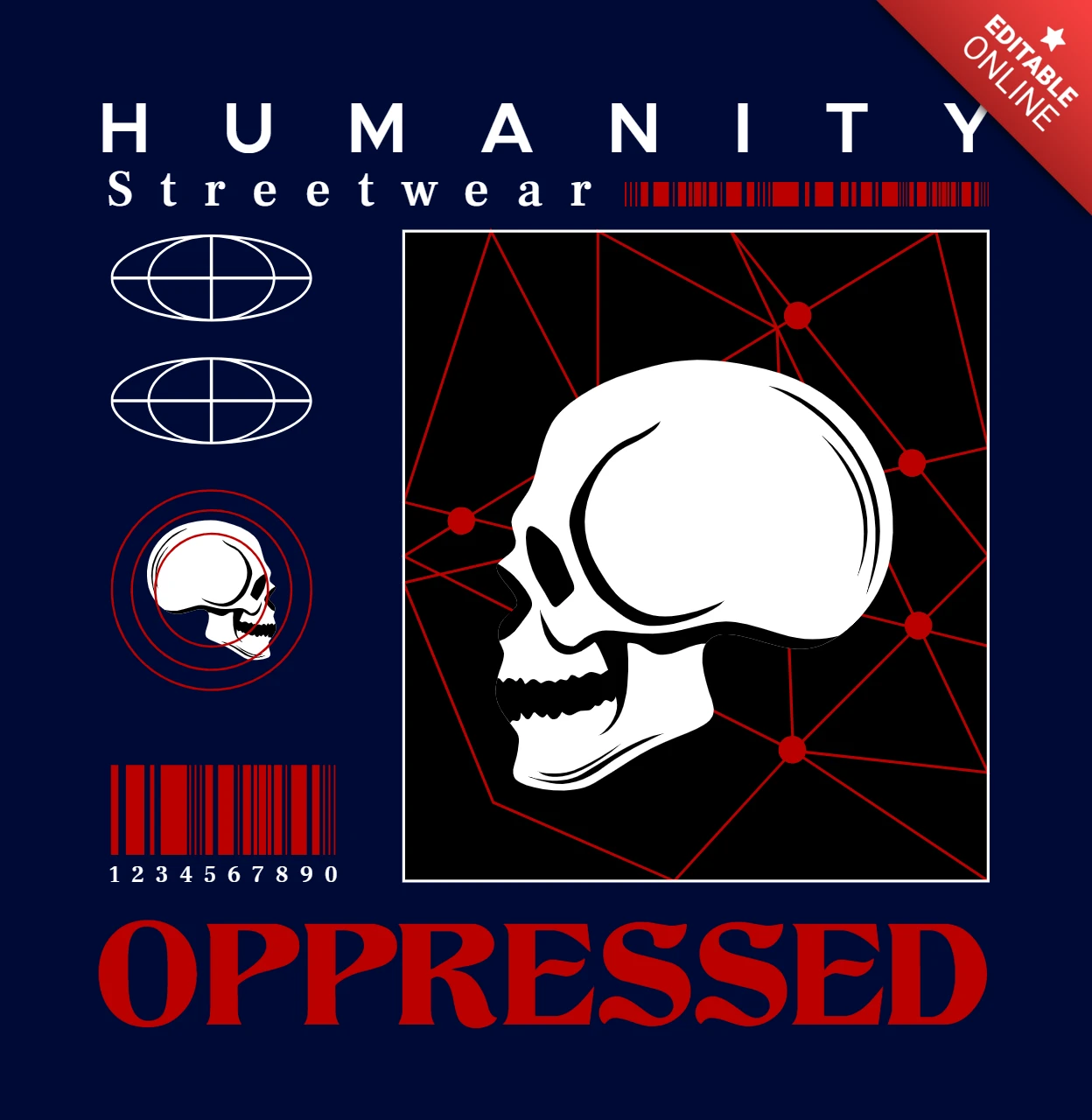 Skull Design Template for Streetwear Apparel