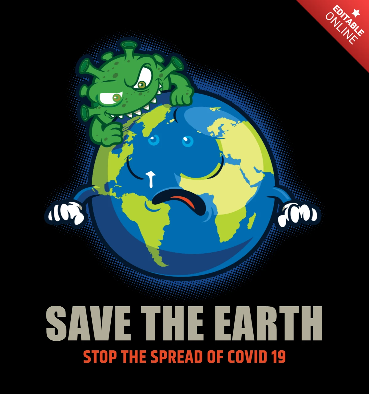 Save The Earth From Corona T-shirt Design Template