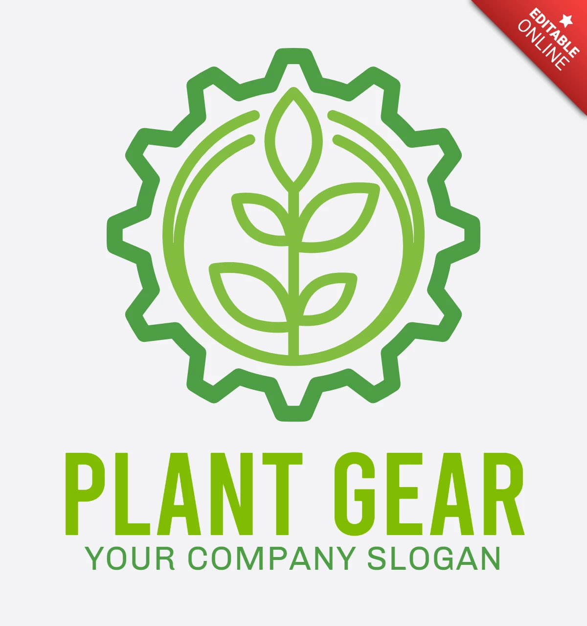 Plant Gear Logo Design Template