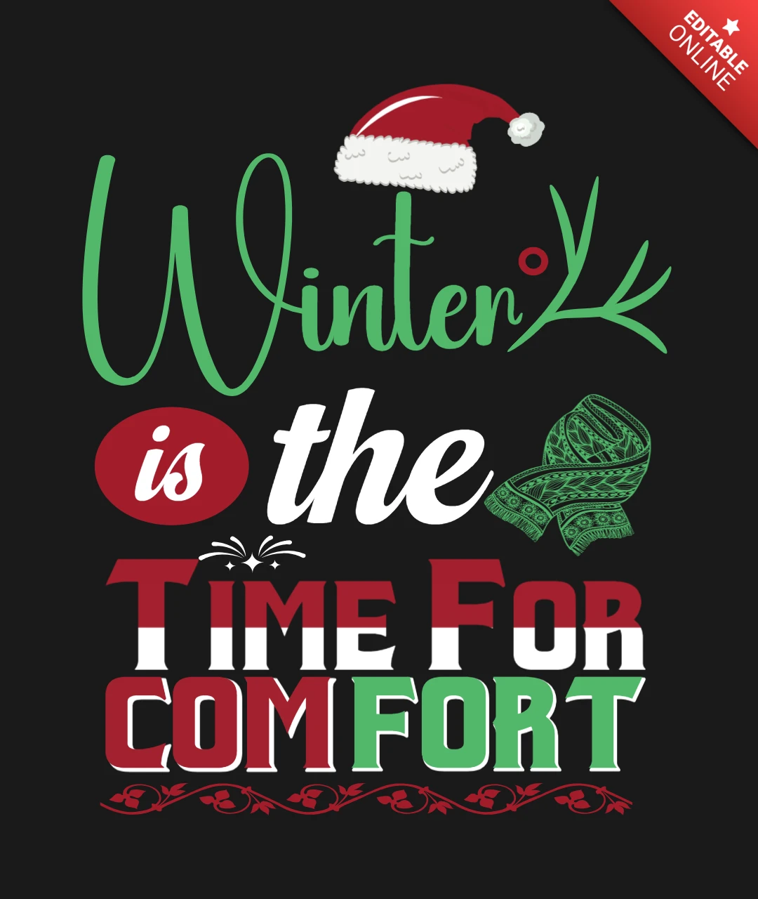 Winter Time For Comfort T-Shirt Design Template