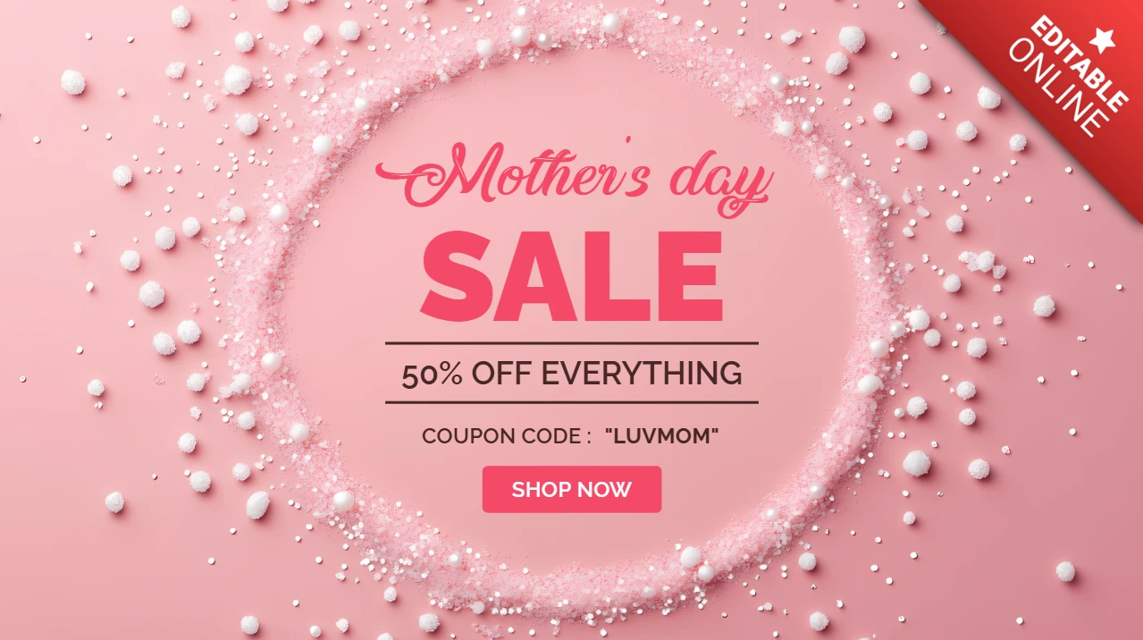 Modèle de vente chic pour la fête des mères avec une esthétique rose élégante