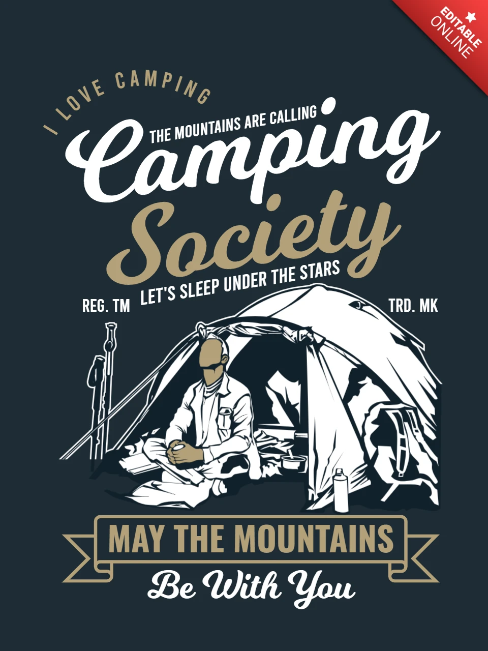 Modèle de t-shirt de la société du camping