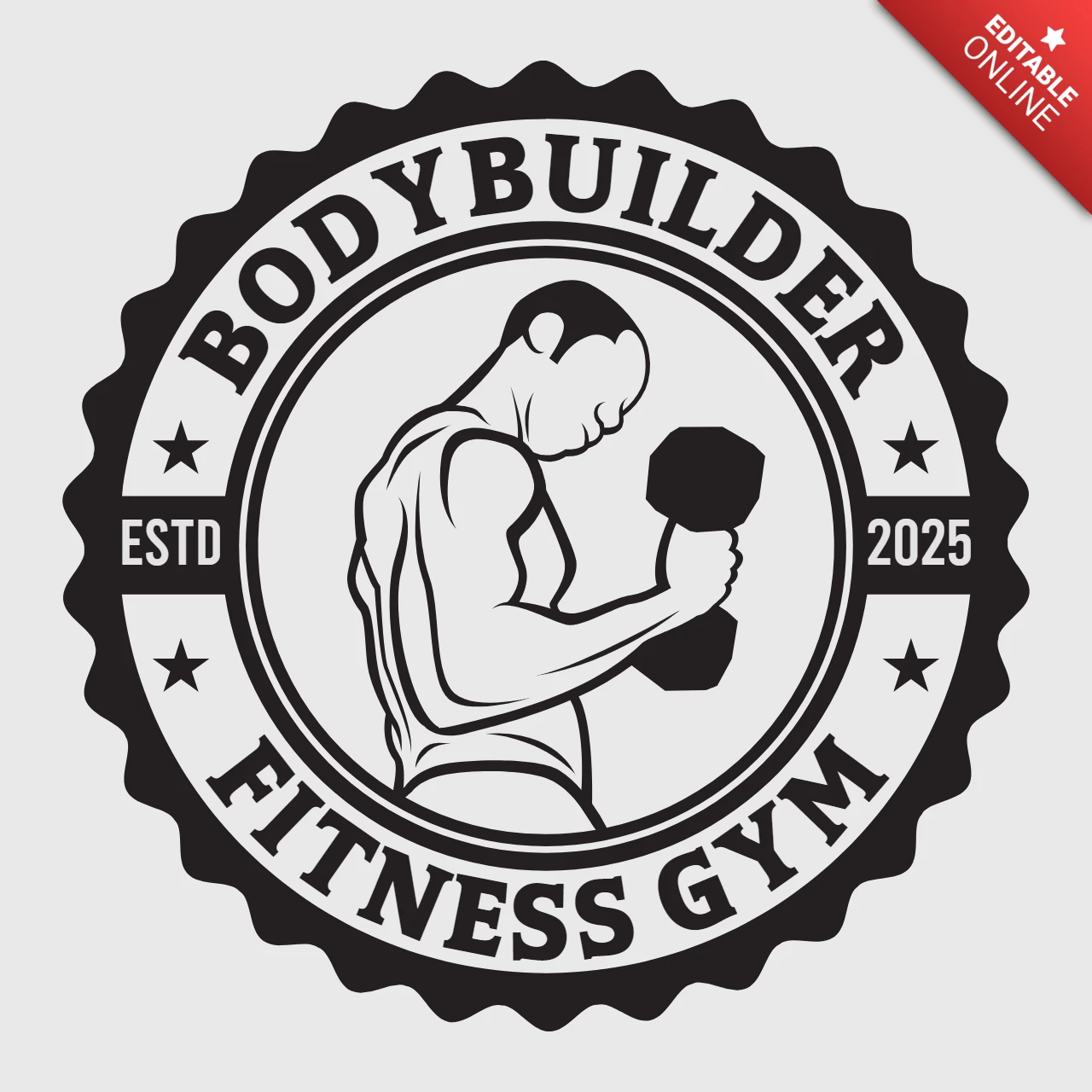 Bodybuilder GYM And Fitness Logo Design Template