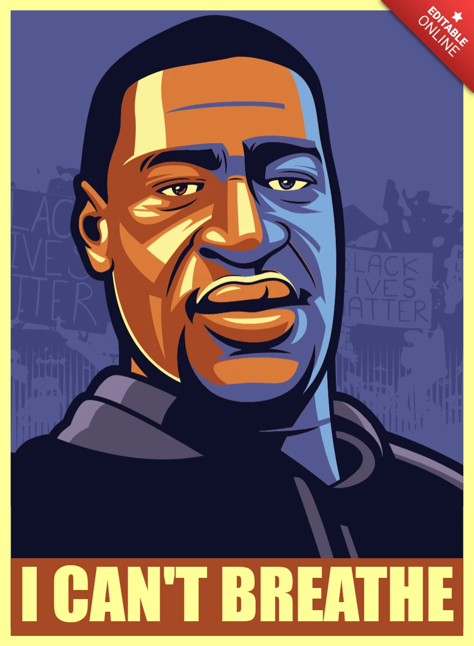 No puedo respirar blm george floyd plantilla de diseño de camiseta
